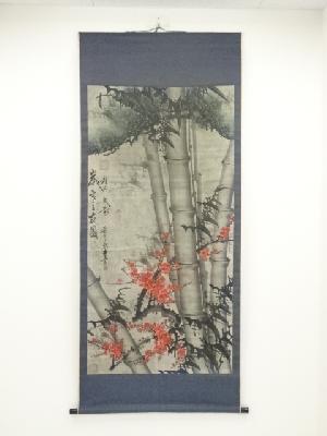 掛け軸 高井一鳳 『 桜に小禽 』 絹本 希少 軸装 茶道具 掛軸 美品 です。 掛け軸 高井一鳳 水墨山水 絹本 希少 軸装 茶道具 掛軸 美品です